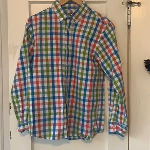 J Khaki boys Large colorful button down shirt